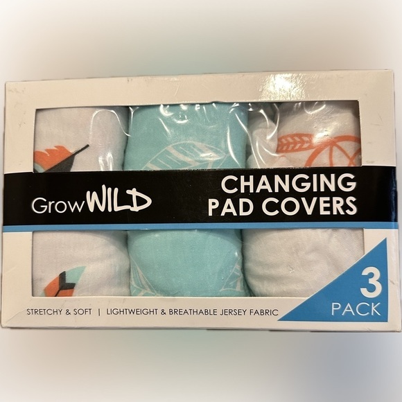 Grow Wild - Soft & Stretchy Changing Pad Cover 3 pack - Feathers designs New - Picture 1 of 10